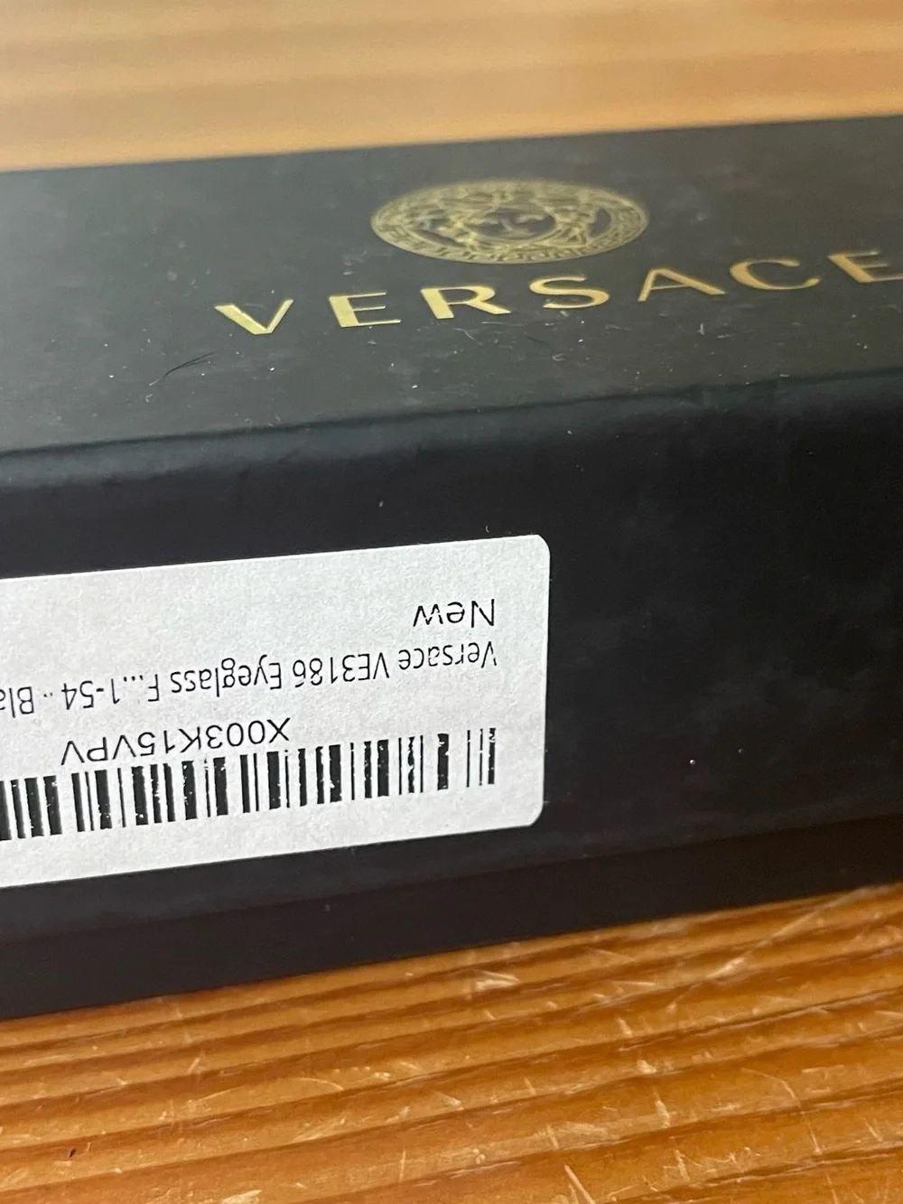 Versace VE3186 GB1 Black Gold Eyeglass Frames 54-16-140 Italy New